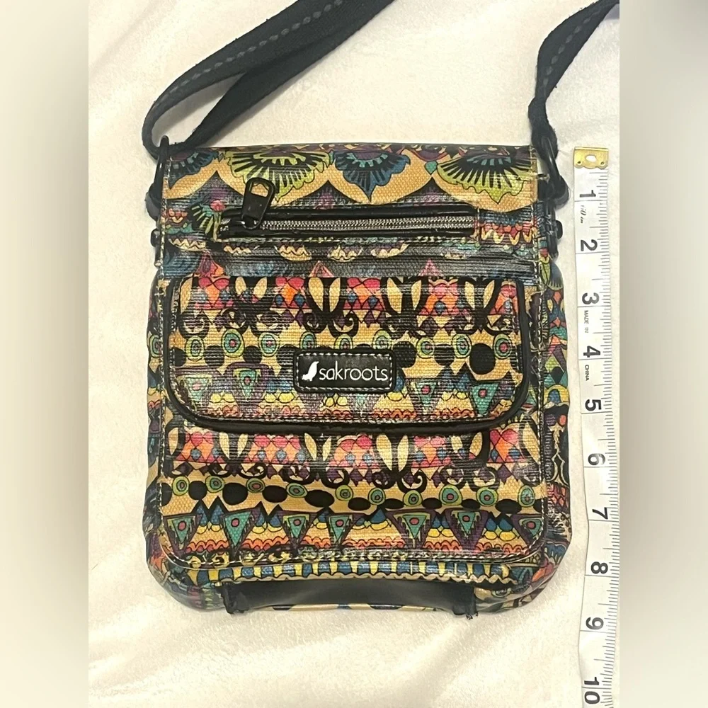 Sakroots Multicolor Crossbody Bag w Snap closure Adjustable Straps Purse - Picture 13 of 16